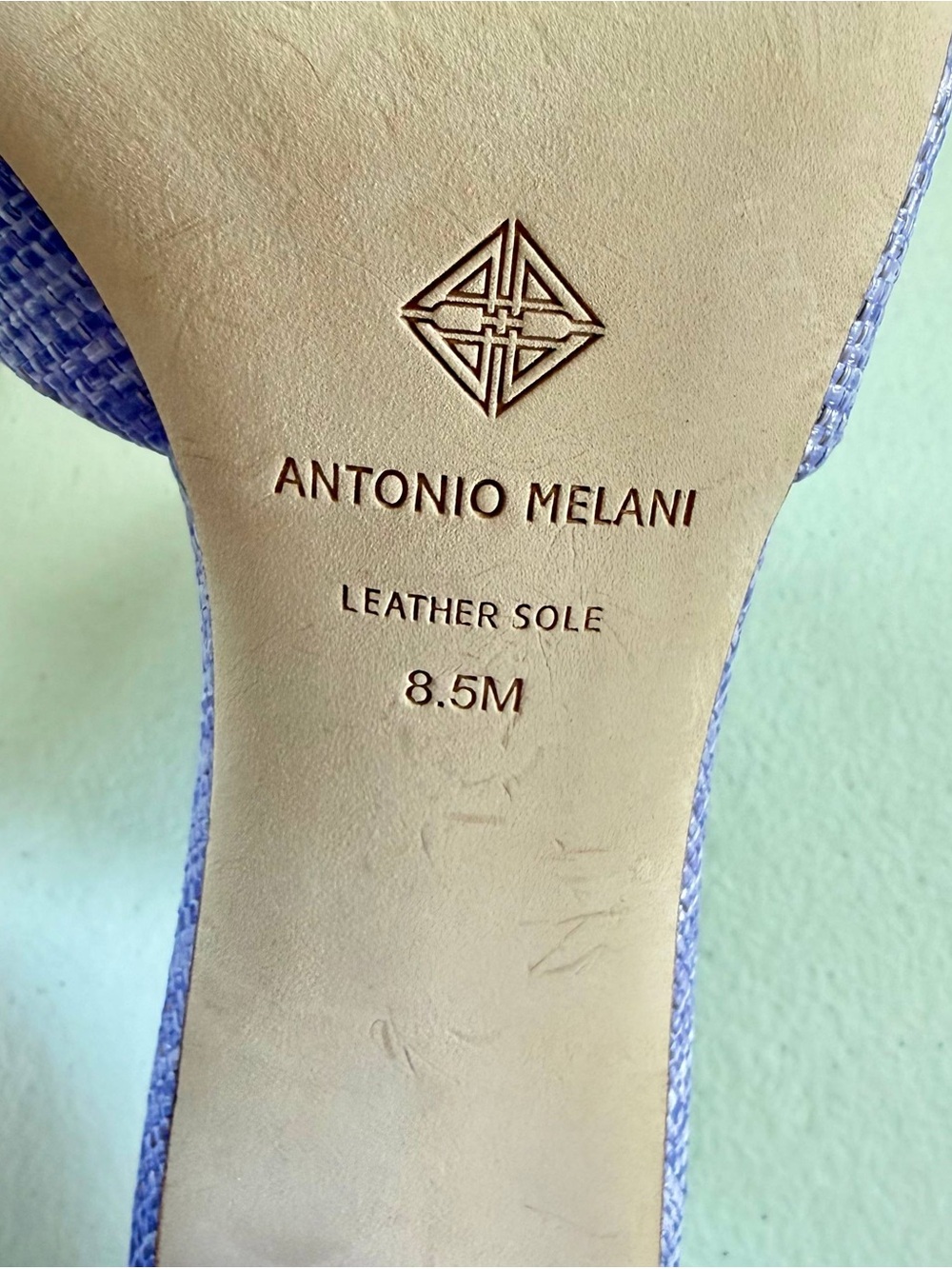 Antonio Melani Women Lavender Woven Block Heel Mule Raffia Flower Size 8.5 NWT - Picture 8 of 12